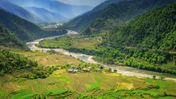 Xl Bhutan Punakha Punakha Valley Aerial