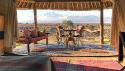 Xl Kenya Lodge Tortilis Camp Twin Bed Tent Veranda View Kilimanjaro (1)
