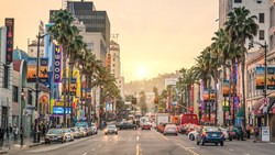 Xl USA California View Of Hollywood Boulevard At Sunset